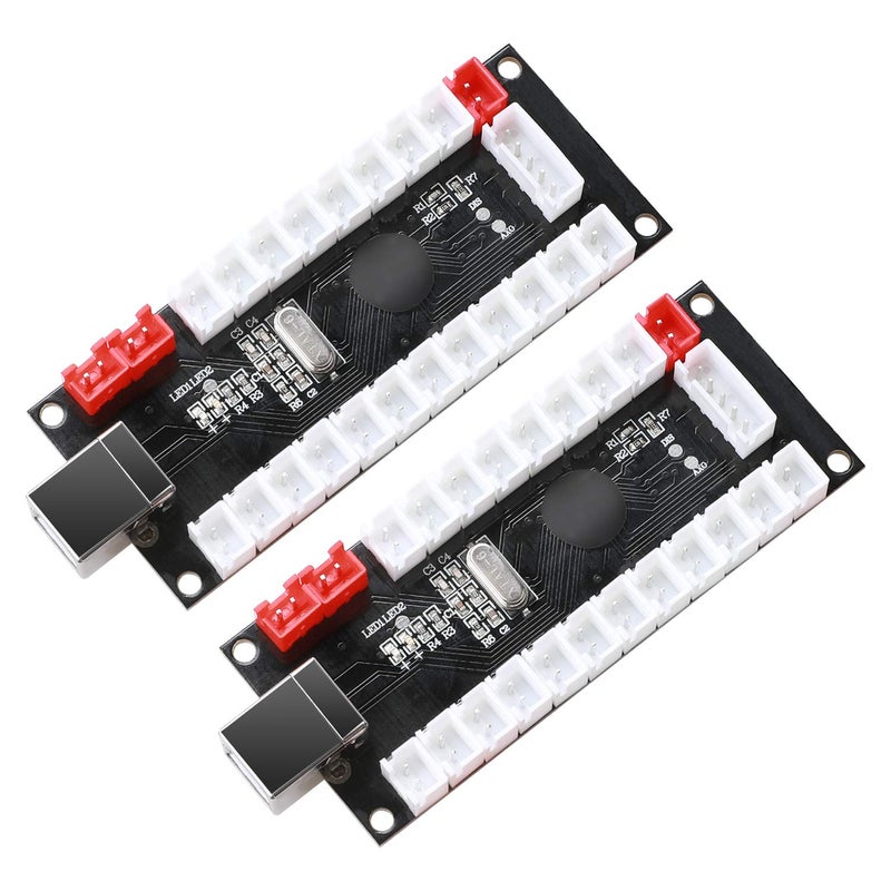 Guwarry 2-Player Zero Delay USB Encoder PC to HAPP Joysticks/HAPP Arcade Buttons for PC, MAME, Raspberry Pi, Arcade1Up - Three 5V Power Output for led Joysticks/LED Daisy Chain/LED Arcade Buttons - Image 4